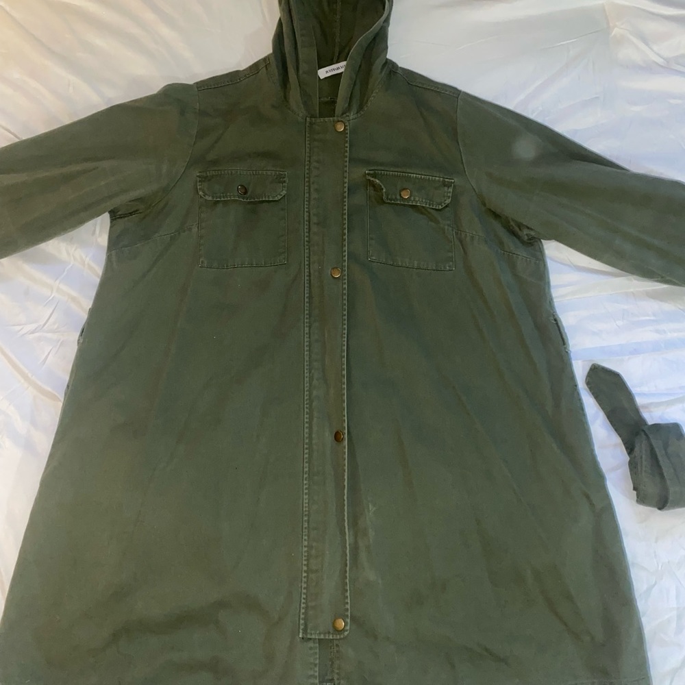 Womens Military Anorak Safari Zip Up Lightweight Hoodies Jacket with Pockets
